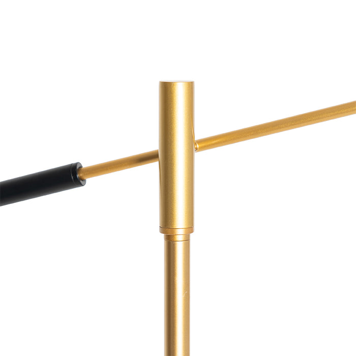 QAZQA Design vloerlamp zwart met goud - Sinem