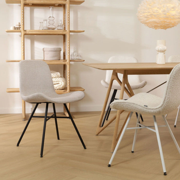 Nolon Noa-Fé Eetkamerstoel Lichtgrijs - Stof - Wit Onderstel