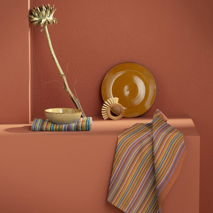 DDDDD theedoek Over the Rainbow- 60x65cm - Terra - 6 stuks