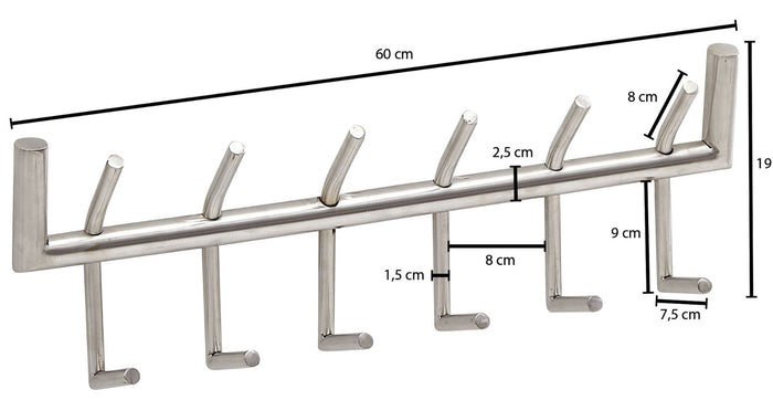 Sky Style Rako Kapstok 12 Haken Zilver