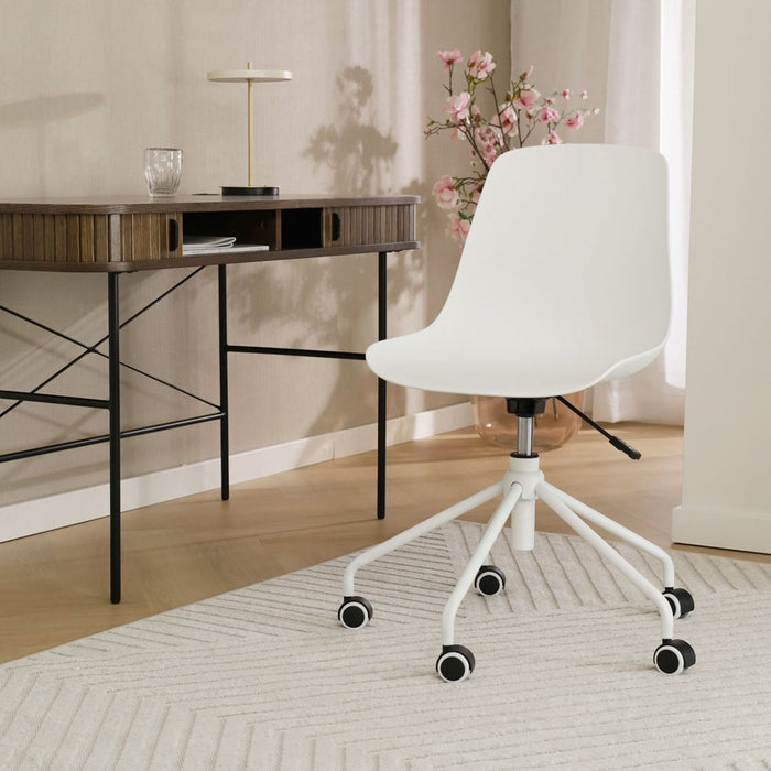 Nolon Nout-Pip Bureaustoel Wit - Kunststof - Wit Onderstel