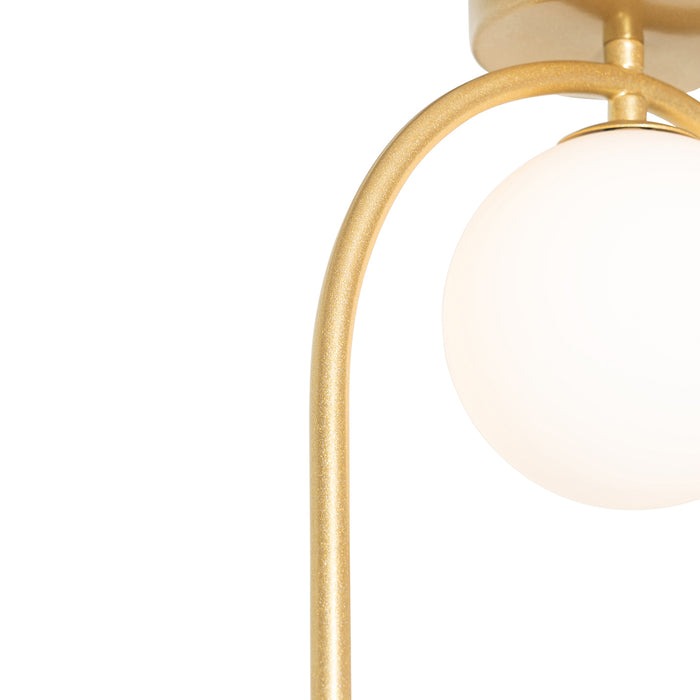 QAZQA Art deco plafondlamp goud met wit glas - Isabella