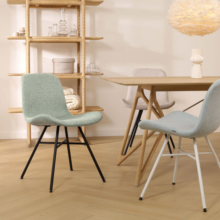 Nolon Noa-Fé Eetkamerstoel Zacht Goen - Stof - Wit Onderstel