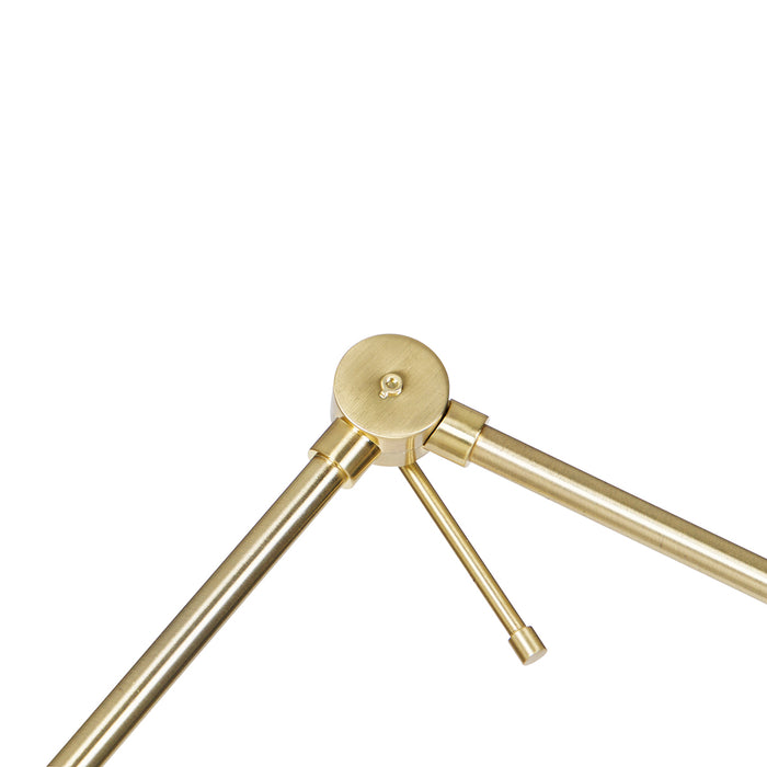 QAZQA Vloerlamp goud met boucle kap taupe 50 cm verstelbaar - Editor