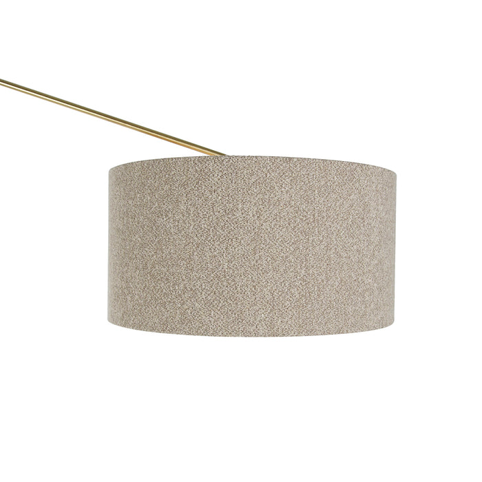 QAZQA Vloerlamp goud met boucle kap taupe 50 cm verstelbaar - Editor