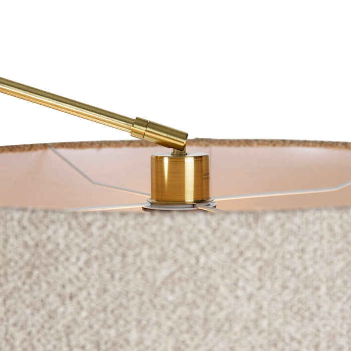 QAZQA Vloerlamp goud met boucle kap taupe 50 cm verstelbaar - Editor