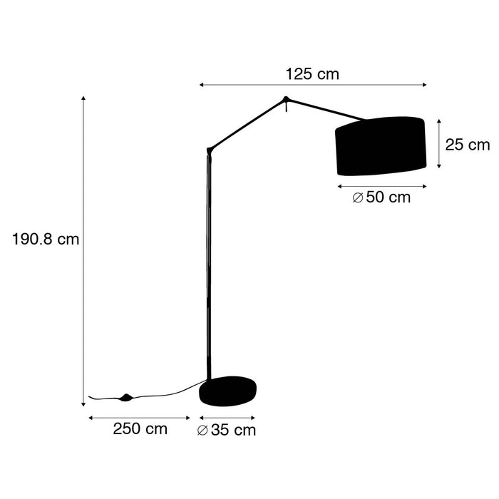 QAZQA Vloerlamp goud met boucle kap taupe 50 cm verstelbaar - Editor