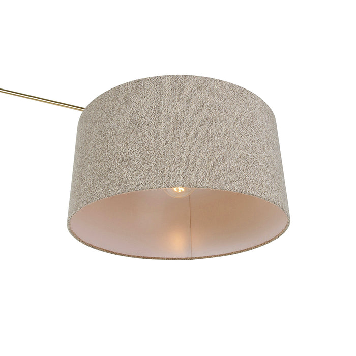 QAZQA Vloerlamp goud met boucle kap taupe 50 cm verstelbaar - Editor