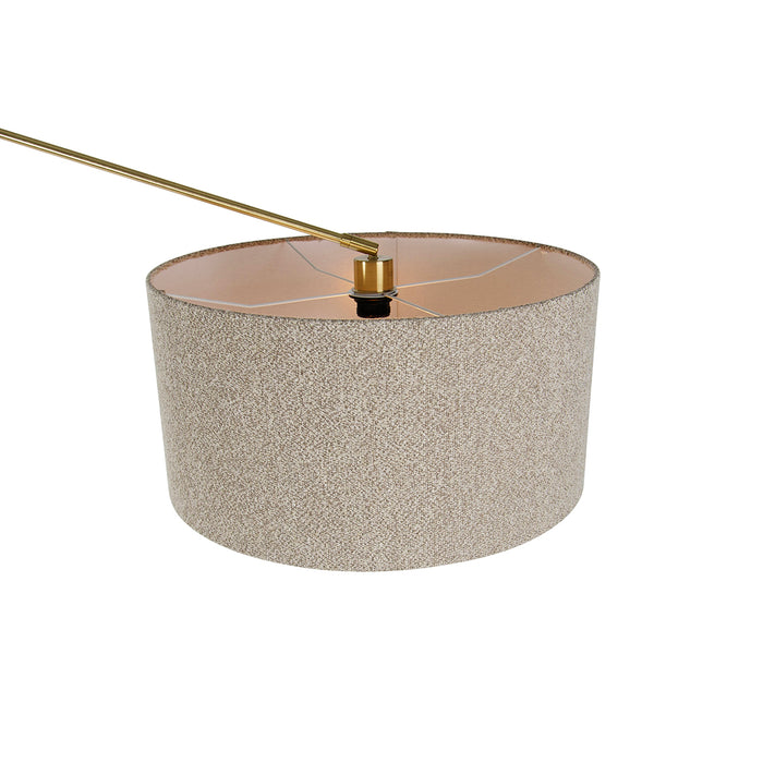 QAZQA Vloerlamp goud met boucle kap taupe 50 cm verstelbaar - Editor
