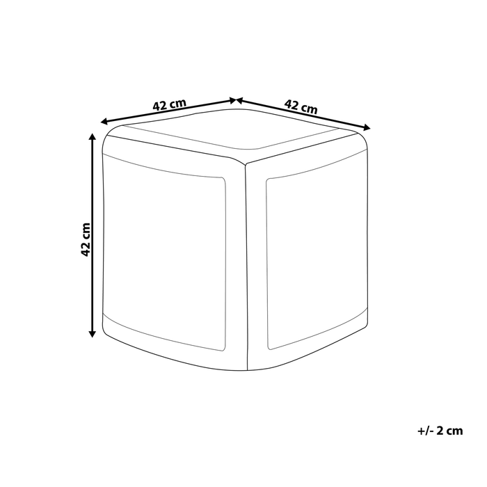 Beliani - MEERUT - Poef - Taupe - 42 cm - Katoen