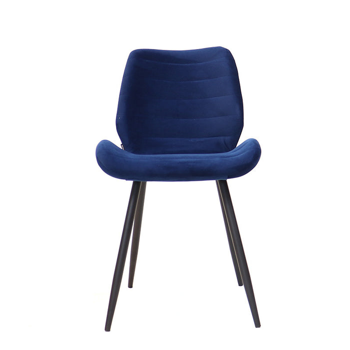 Bronx71 Velvet eetkamerstoel Toby donkerblauw - Eetkamerstoelen set
