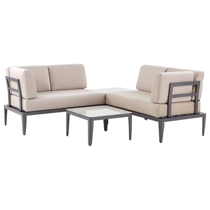 Beliani - RIMA III - Loungeset voor 6 - Beige - Polyester