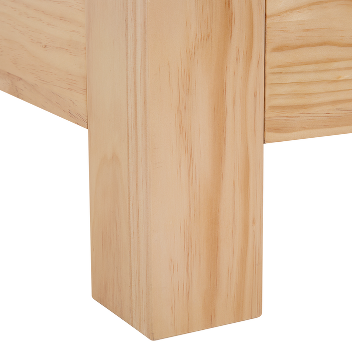 Beliani-ROYAN-Tweepersoonsbed-Lichte houtkleur-140 x 200 cm-Dennenhout