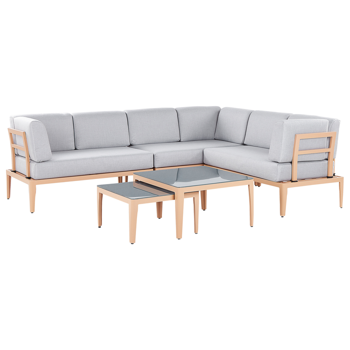 Beliani - RIMA III - Loungeset voor 6 - Grijs - Polyester