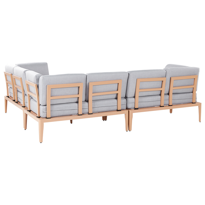 Beliani - RIMA III - Loungeset voor 6 - Grijs - Polyester