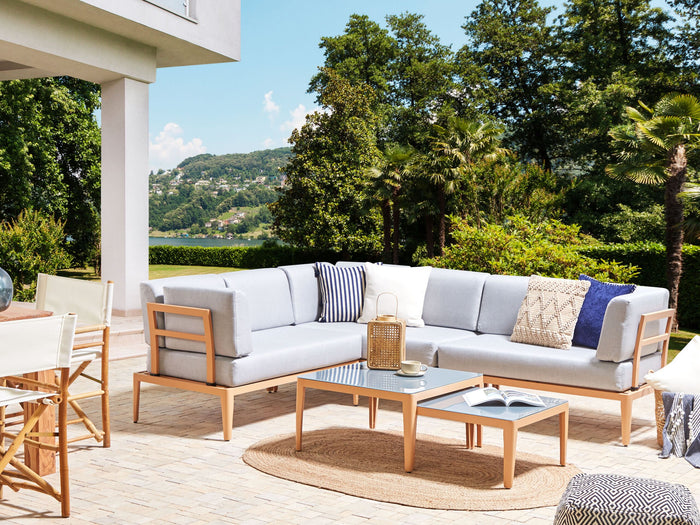 Beliani - RIMA III - Loungeset voor 6 - Grijs - Polyester