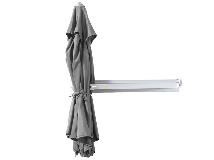 Muurparasol Vierkant - 200x200cm - Grijs - Parasol met muurbevestiging