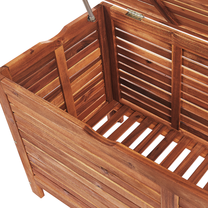 Beliani-RIVIERA-Kussenbox-Donkere houtkleur-130 cm-Acaciahout