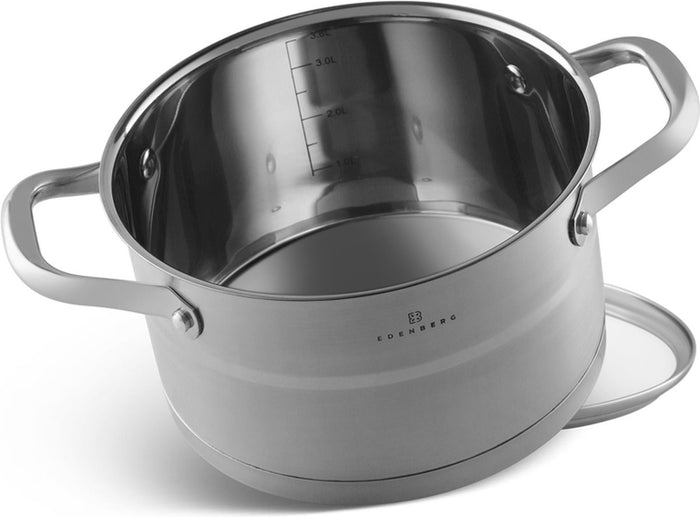 Edenberg Classic Line - Pannenset - RVS - 12 delig - Sandwichbodem