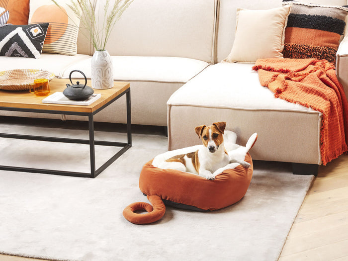 Beliani - HASSA - Dierenbed - Oranje - Fluweel