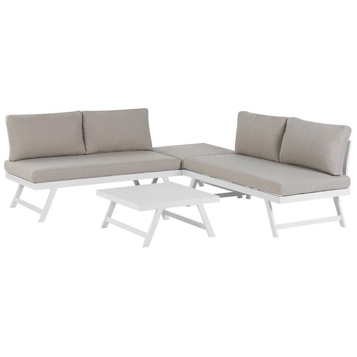 Beliani - COCCORINO - Loungeset voor 5 - Grijs - Aluminium