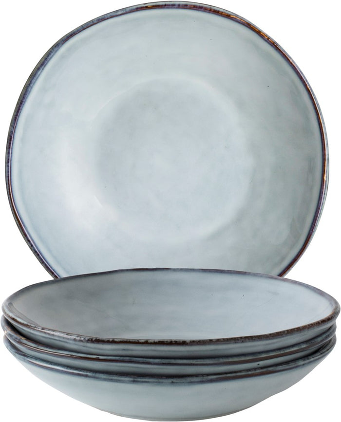 Dutch Rose Giftset 4 Borden Diep 23,5 cm Blauw