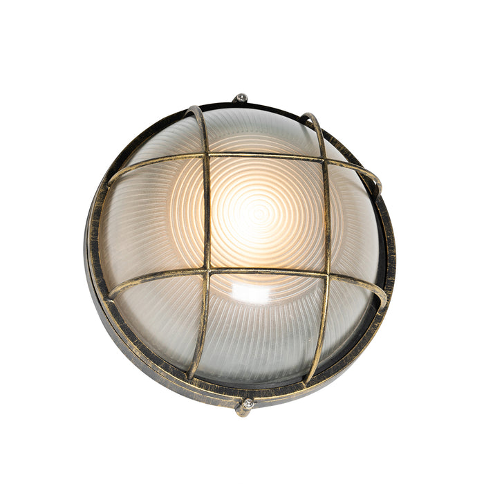 QAZQA Industriële buitenwandlamp antiek goud IP44 - Hanneke