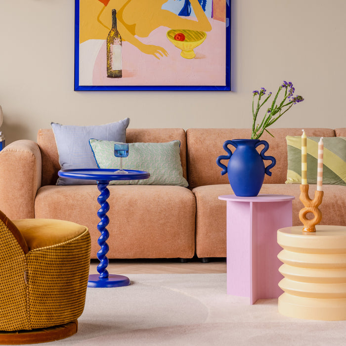 HAY Slit Table Wood Round Bijzettafel - Ø 35 cm - Pink