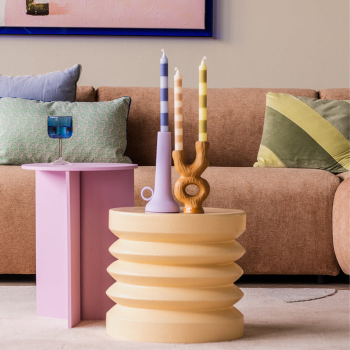 HAY Slit Table Wood Round Bijzettafel - Ø 35 cm - Pink