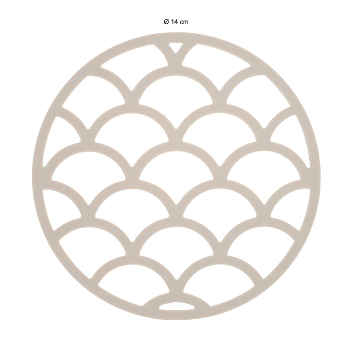 Krumble Siliconen pannenonderzetter rond met schubben patroon - Beige