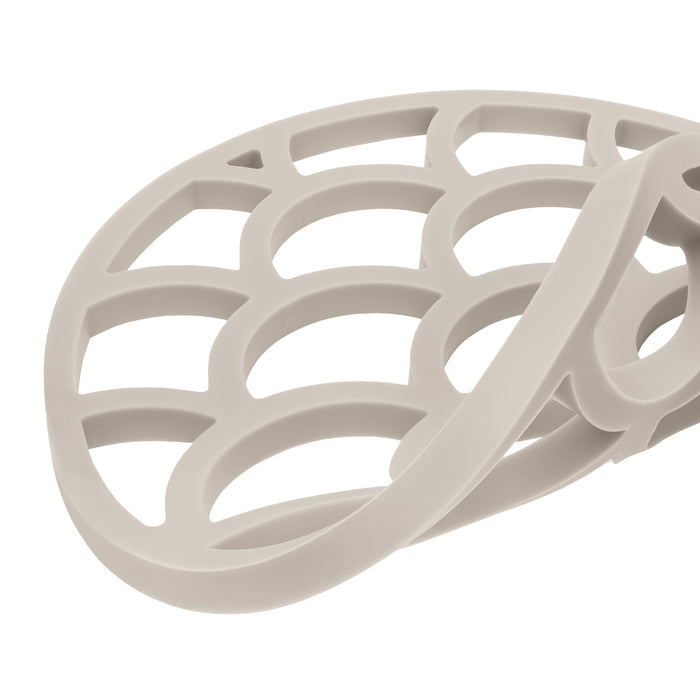 Krumble Siliconen pannenonderzetter rond met schubben patroon - Beige