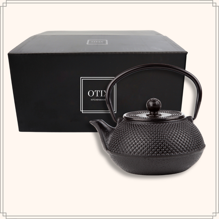 OTIX Japanse Theepot met Filter Theekan Tetsubin Zwart 1.5L Gietijzer