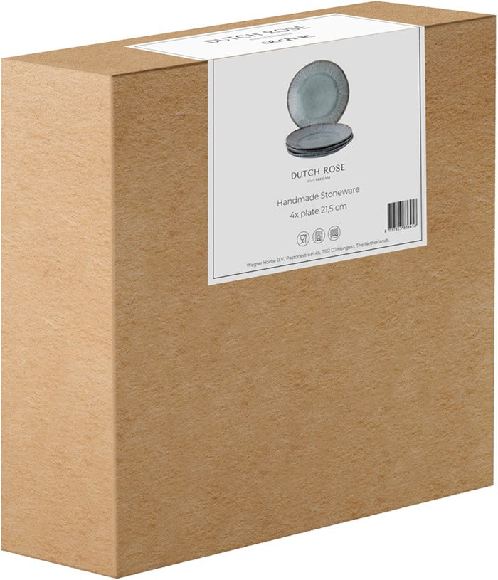Dutch Rose Giftset 4 Borden 21,5 cm Blauw
