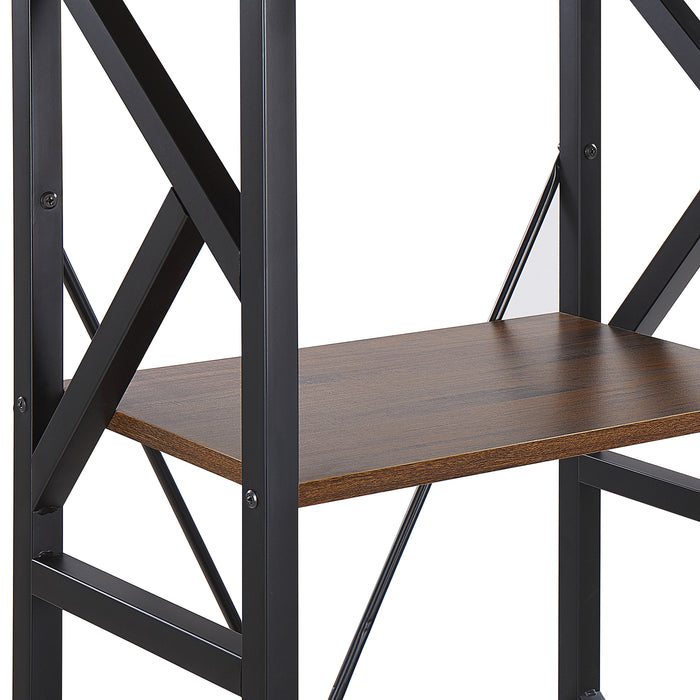 Beliani - DALE - Boekenkast - Donkere houtkleur - Vezelplaat