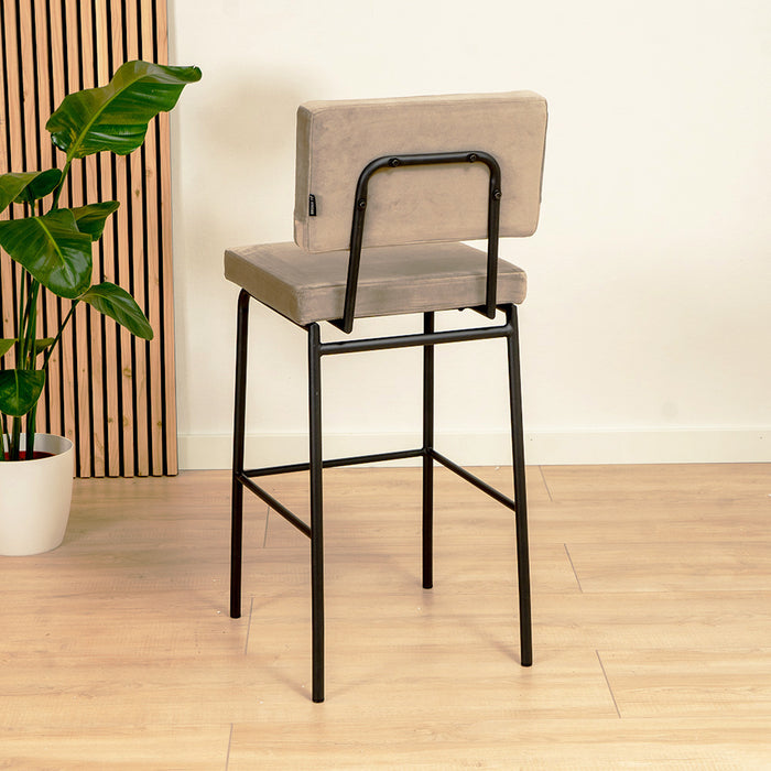 Bronx71 Velvet barkruk Espen taupe 64-77 cm