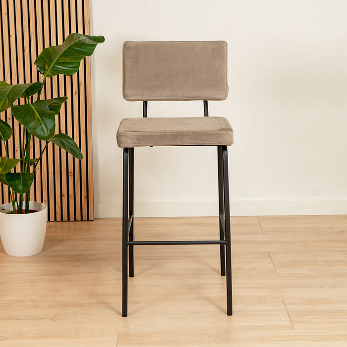 Bronx71 Velvet barkruk Espen taupe 64-77 cm