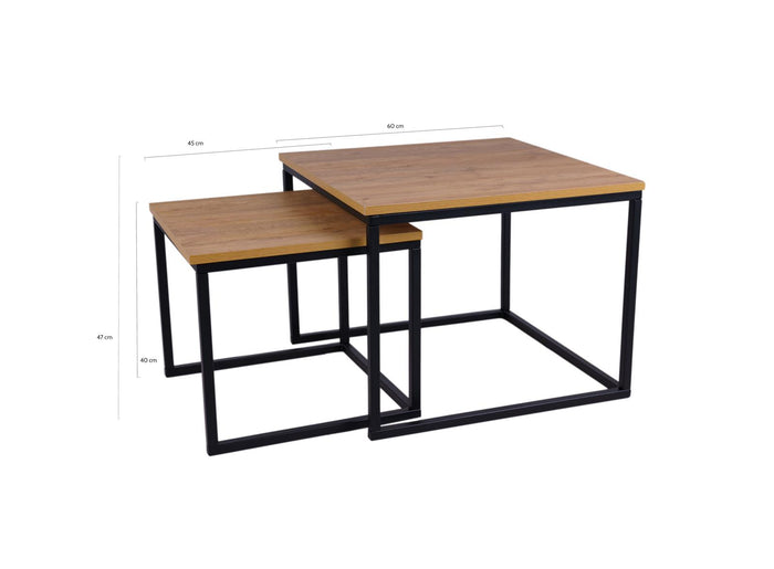 Vierkante salontafel set Kiev XL 60 cm