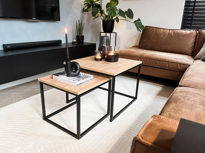 Vierkante salontafel set Kiev XL 60 cm