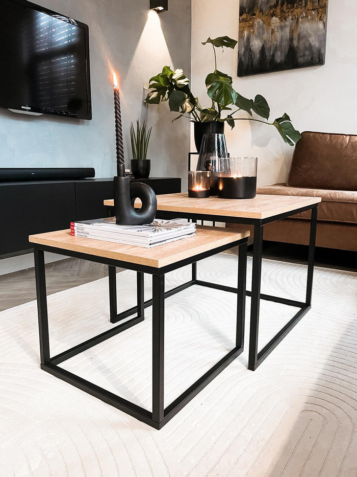 Vierkante salontafel set Kiev XL 60 cm