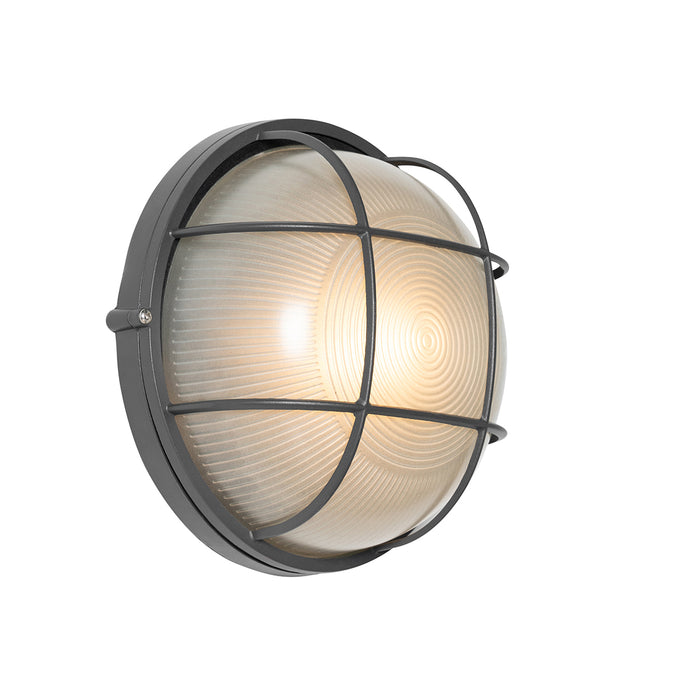 QAZQA Industriële buitenwandlamp donkergrijs IP44 - Hanneke