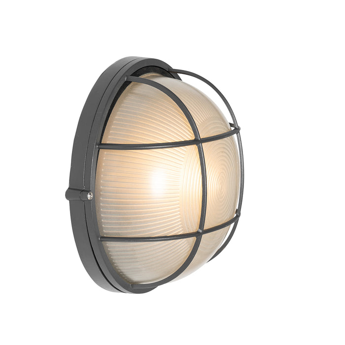 QAZQA Industriële buitenwandlamp donkergrijs IP44 - Hanneke
