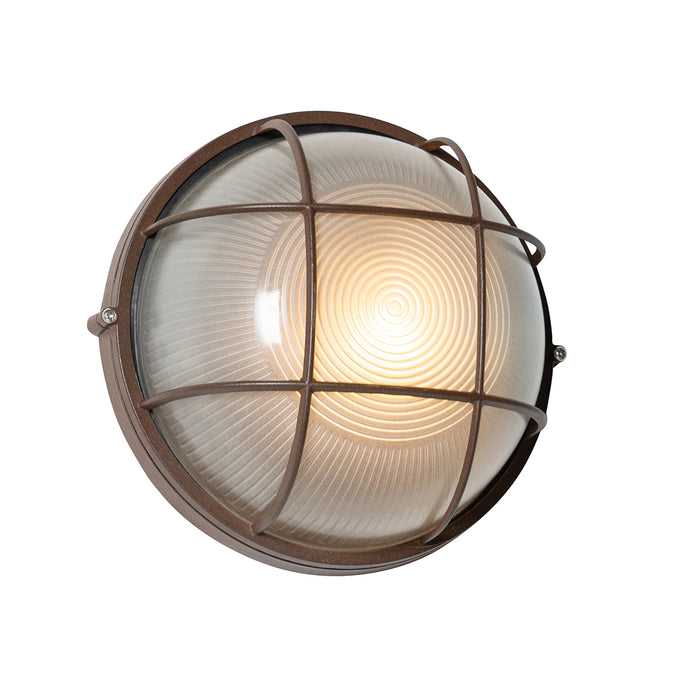 QAZQA Industriële buitenwandlamp roestbruin IP44 - Hanneke