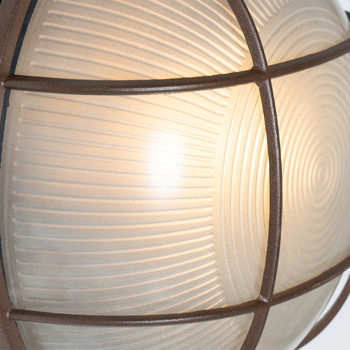 QAZQA Industriële buitenwandlamp roestbruin IP44 - Hanneke