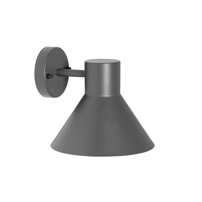 QAZQA Industriële buitenwandlamp donkergrijs kegel IP44 - Natas