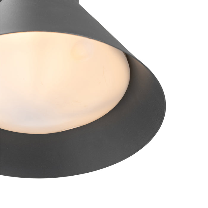QAZQA Industriële buitenwandlamp donkergrijs kegel IP44 - Natas