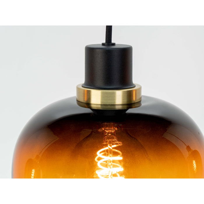 EGLO Oilella Hanglamp - E27 - 95 cm - Amber glas - Zwart