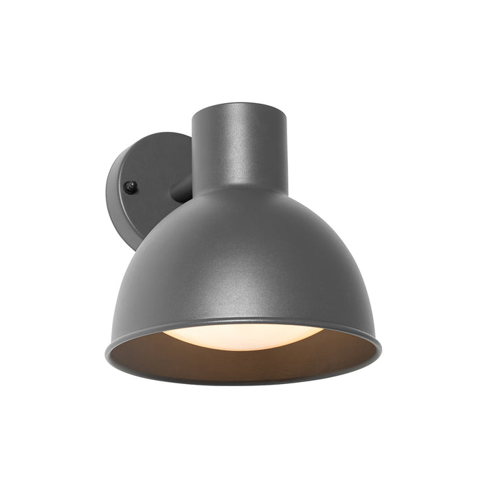 QAZQA Industriële buitenwandlamp donkergrijs rond IP44 - Natas