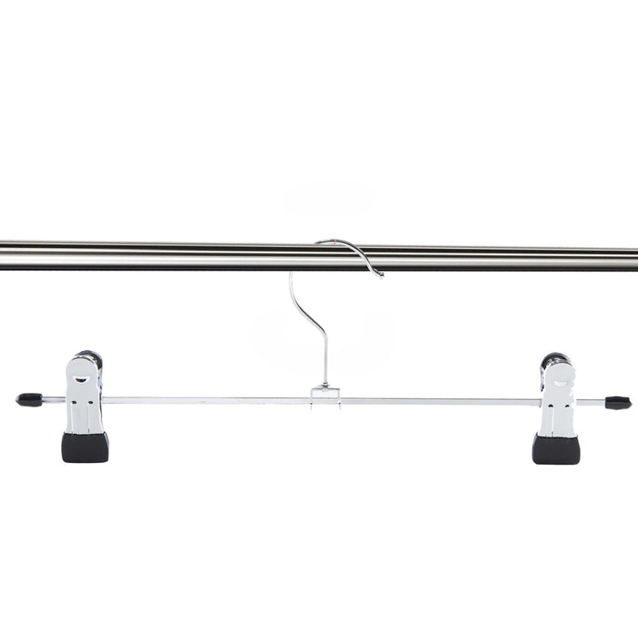 ACAZA Antislip kledinghangers - large - 40 cm lang - verstelbare knijpers - 20 stuks - zilvergrijs