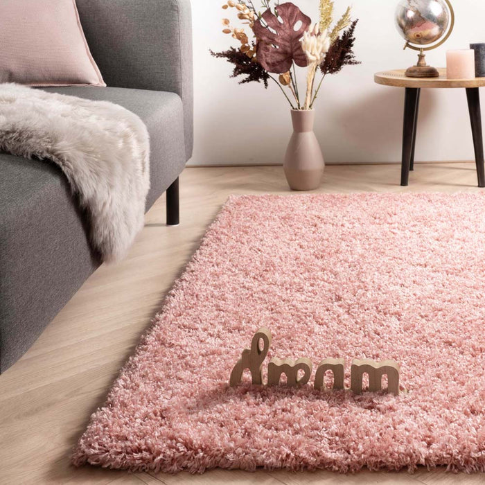 Tapeso Hoogpolig vloerkleed - Cozy Shaggy - roze - 80x150 cm