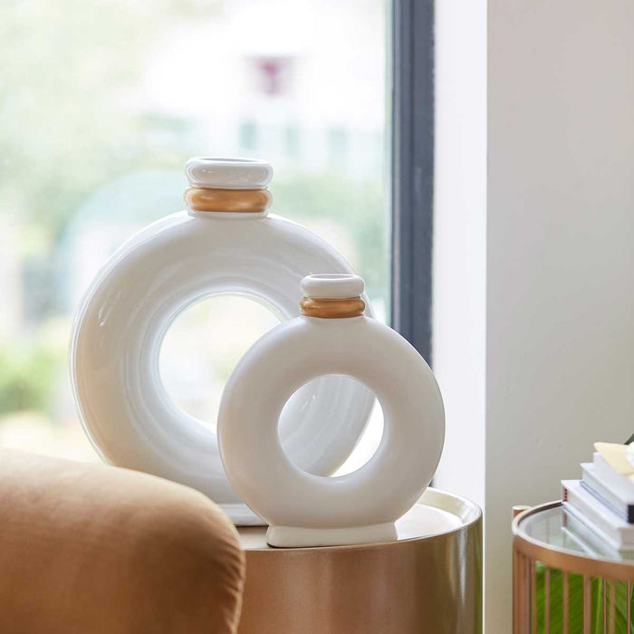 Riverdale - Vaas Demy - glans wit - H36cm - Wit